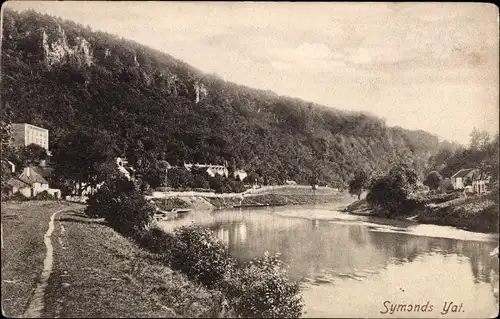 Ak Symonds Yat Wales, Panorama mit Fluss