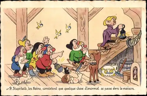 Künstler Ak Walt Disney, Schneewittchen und die sieben Zwerge, Blanche Neige et les Sept Nains