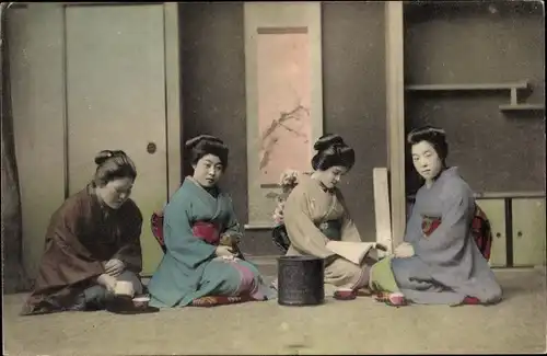 Ak Japan, Japanerinnen in Kimonos