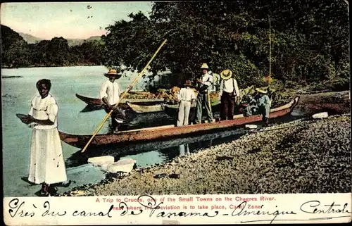 Ak Cruces Panama, Chagres River, Boote, Personen