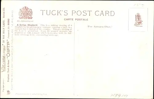 Künstler Ak The Holy Land, A Syrian Shepherd