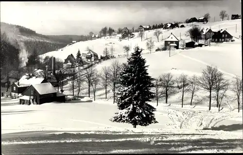 Ak Gottesberg Tannenbergsthal im Vogtland, Wintersportgebiet, Schnee