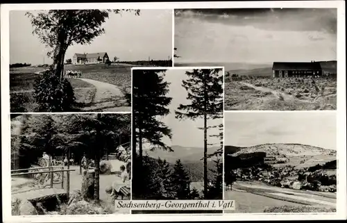 Ak Sachsenberg Georgenthal Klingenthal im Vogtland, Panorama, Teilansichten