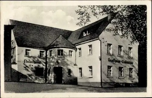 Ak Hartmannsdorf bei Dippoldiswalde, Gasthaus Liebscher, Fleischerei, Außenansicht