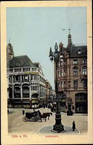 Ak Köln am Rhein, Wallrafplatz, Kutsche