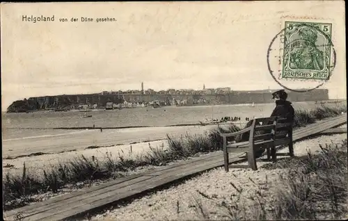 Ak Nordseeinsel Helgoland, Blick von der Düne