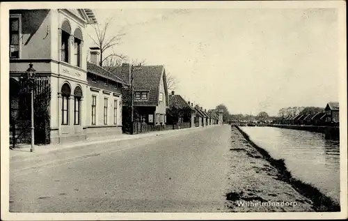 Ak Wilhelminadorp Zeeland, Partie am Kanal