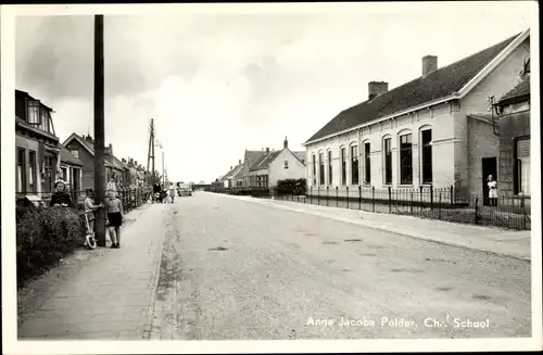 Ak Anna Jacobapolder Zeeland Niederlande, Chr. School