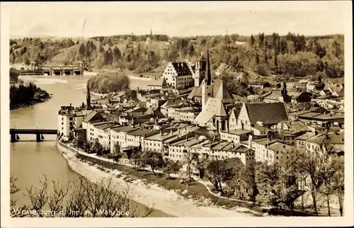 Ak Wasserburg am Inn in Oberbayern, Ortsansicht
