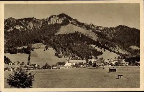 Ak Ettal Oberbayern, Kloster Ettal, Benediktinerabtei, Blick von Süden