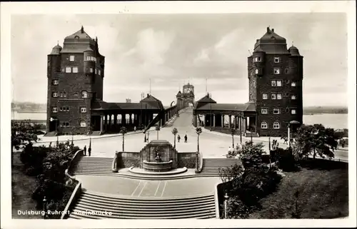 Ak Ruhrort Duisburg im Ruhrgebiet, Rheinbrücke