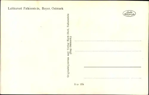 Ak Falkenstein Oberpfalz Bayrische Ostmark, Ortsansicht, Burg