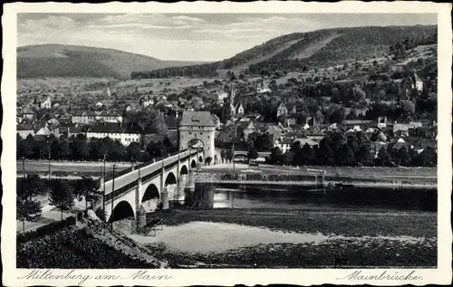 Ak Miltenberg in Unterfranken Bayern, Mainbrücke, Stadtblick