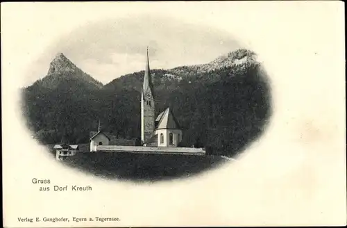 Ak Dorf Kreuth am Tegernsee Oberbayern, Kirche