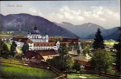 Ak Ettal Oberbayern, Kloster Ettal, Benediktinerabtei