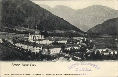 Ak Ettal Oberbayern, Kloster Maria Ettal, Benediktinerabtei, Kloster-Bräustüberl