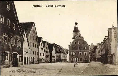 Ak Hersbruck in Mittelfranken, Unterer Marktplatz