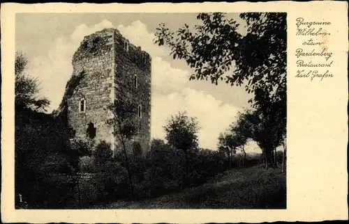 Ak Bardenberg Würselen in Nordrhein Westfalen, Burgruine Wilhelmstein, Restaurant Karl Grafen