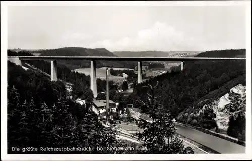 Ak Siebenlehn Großschirma in Sachsen, Reichsautobahnbrücke im Muldentale