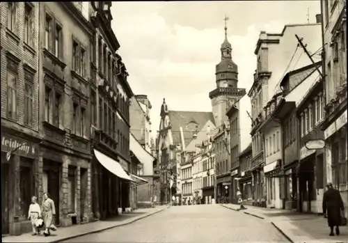 Ak Werdau in Sachsen, August Bebel Straße und Rathaus