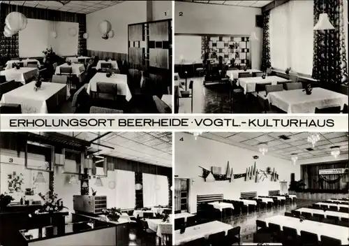 Ak Beerheide Auerbach im Vogtland Sachsen, Kulturhaus, Gaststätte, Foyer, Saal