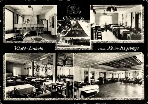 Ak Oederan Sachsen, Gasthof Wald Einkehr vorm Klein Erzgebirge, Innenansichten