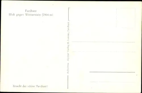 Ak Farchant Oberbayern, Blick gegen Wetterstein