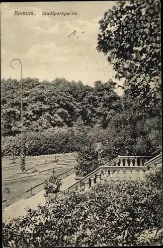 Ak Bochum im Ruhrgebiet, Stadtparkpartie