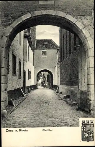 Ak Zons Dormagen am Niederrhein, Stadttor