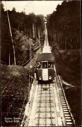 Ak Baden Baden, Merkurbahn, Standseilbahn