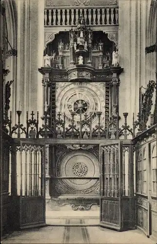 Ak Hansestadt Lübeck, Marienkirche, Astronomische Uhr