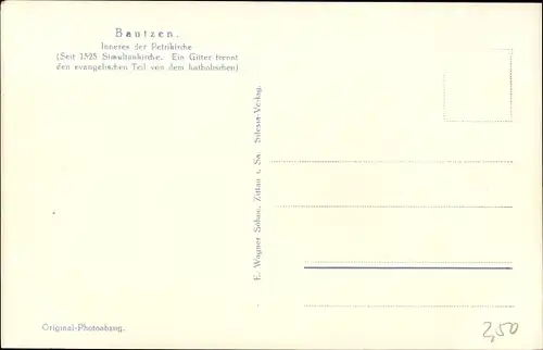 Ak Bautzen in der Oberlausitz, Inneres der Petrikirche