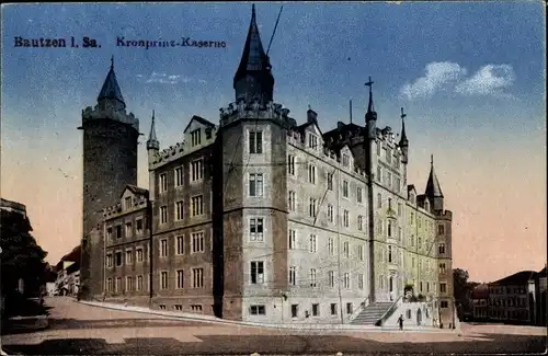 Ak Bautzen in der Lausitz, Kronprinz Kaserne, Außenansicht von der Straße