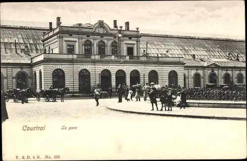 Ak Kortrijk Courtrai Westflandern, La Gare