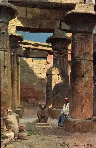 Künstler Ak Wuttke, C., Karnak Ägypten, Aus dem Tempel