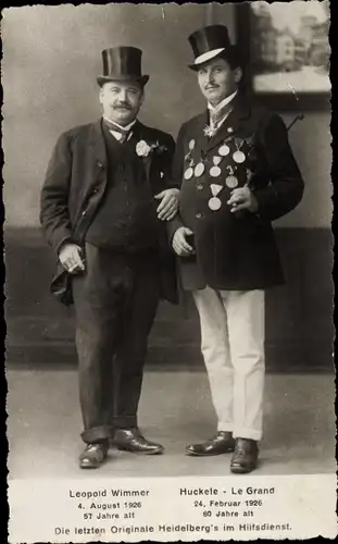 Ak Heidelberg am Neckar, Heidelberger Originale im Hilfsdienst, Leopold Wimmer, Huckele Le Grand