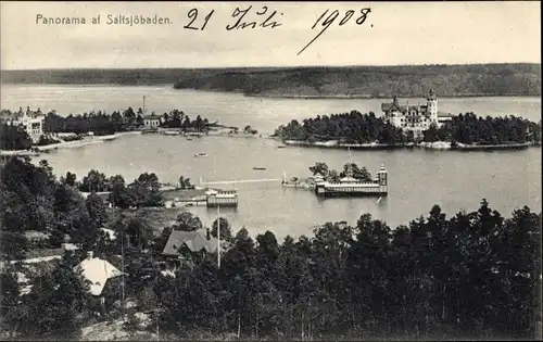 Ak Saltsjöbaden Schweden, Panorama