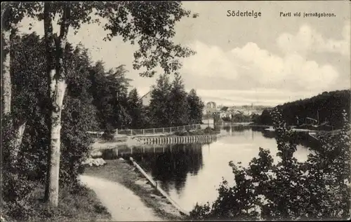 Ak Södertelge Schweden, jernvägsbron