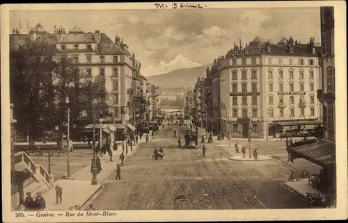 Ak Genève Genf Schweiz, Rue du Mont Blanc