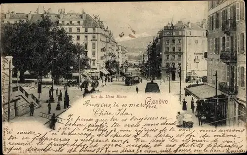 Ak Genève Genf Schweiz, Rue du Mont Blanc