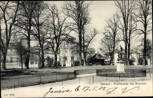 Ak Genf Stadt Schweiz, vue de la Promenade des Bastions