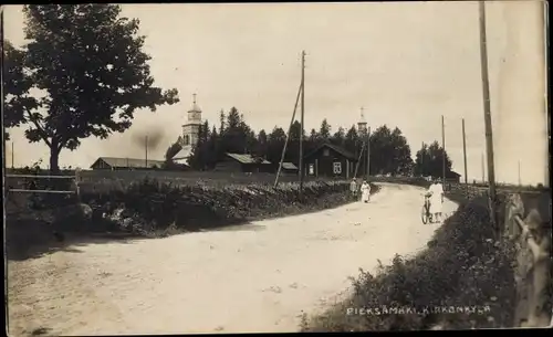 Ak Pieksämäki Finnland, Dorfpartie mit Kirche