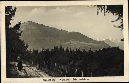 Ak Schoenfels Schönfels Luxemburg, Zugerberg, Weg zum Schnurristein