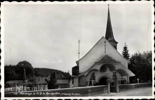 Ak Fribourg Freiburg Stadt Schweiz, Pélerinage de N. D. de Bourguillon