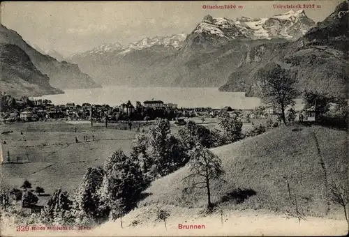 Ak Brunnen Kt Schwyz, Gitschen, Urirotstock, Ort