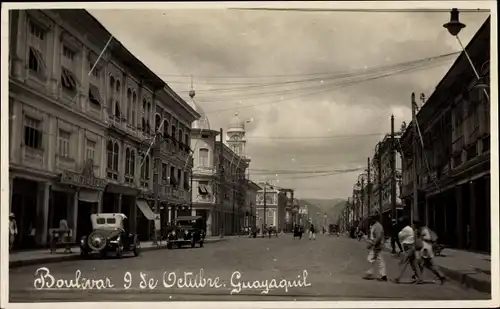 Ak Guayaquil Ecuador, Boulevard 9 de Octobre