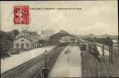 Ak Chalons sur Marne, Interieur de la Gare