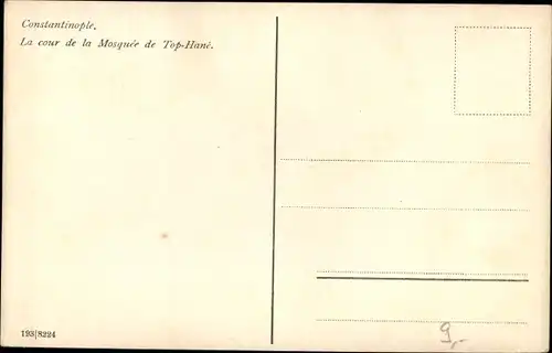 Ak Konstantinopel Istanbul Türkei, Le cour de la Mosquee de Top-Hane