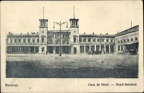 Ak București Bukarest Rumänien, Gara de Nord, Nordbahnhof