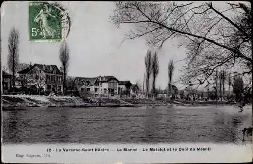 Ak La Varenne Saint Hilaire Val de Marne, La Marne, Le Matelot et le Quai du Mesnil